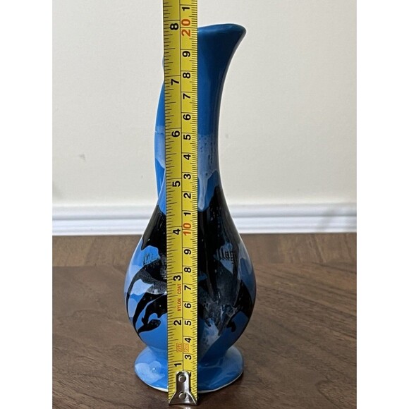 Paden City Artware Ceramic Pitcher Vase Modern Farmhouse Country Boho Blue - Picture 7 of 10